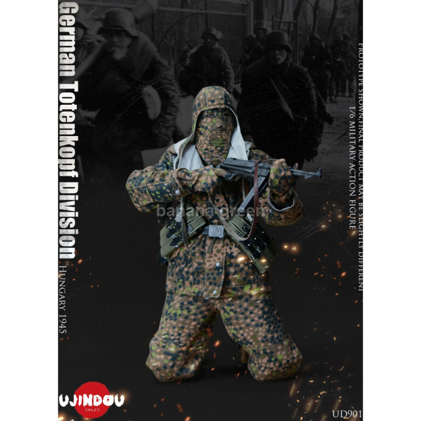 UJINDOU UD9011 WWII 독일군 1/6 Totenkopf 데스마스크 헝가리 1945