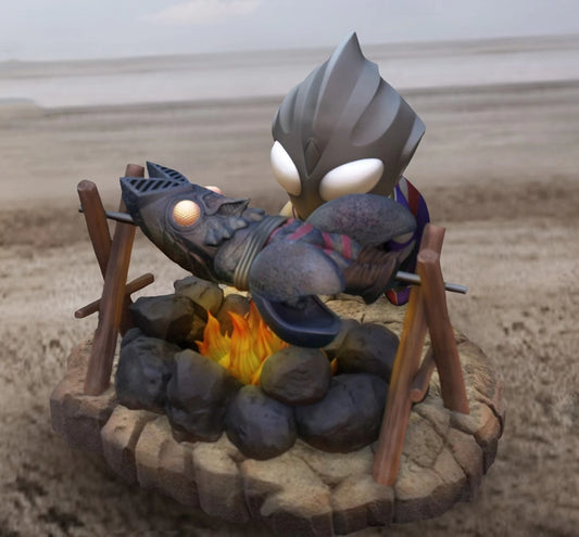 Mandala Studio 울트라맨 티가 괴수 안녕 숯불구이 스태츄 피규어