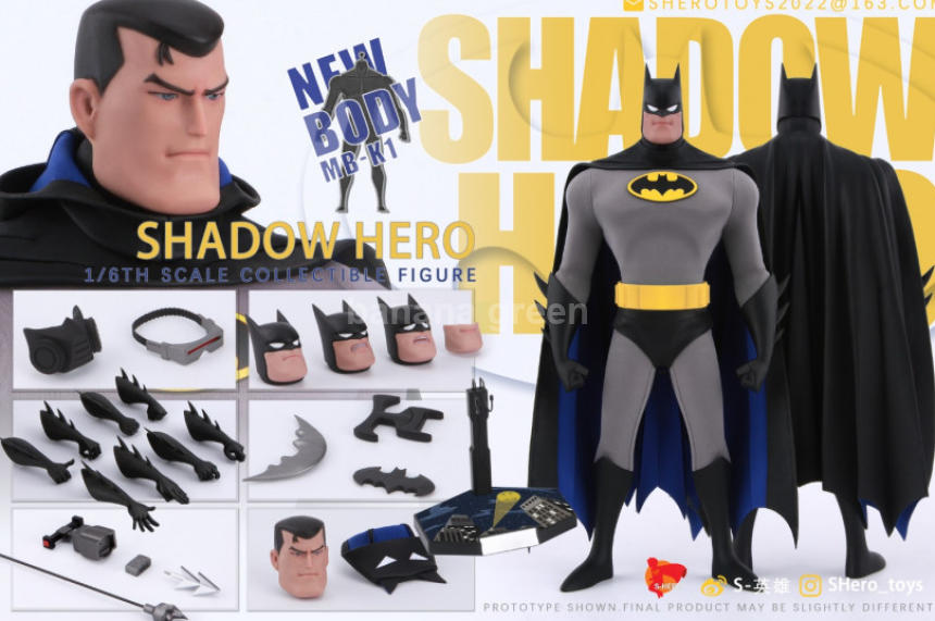 S-HERO SH006 배트맨 쉐도우 히어로 다크나이트 애니메이티드 1/6 피규어