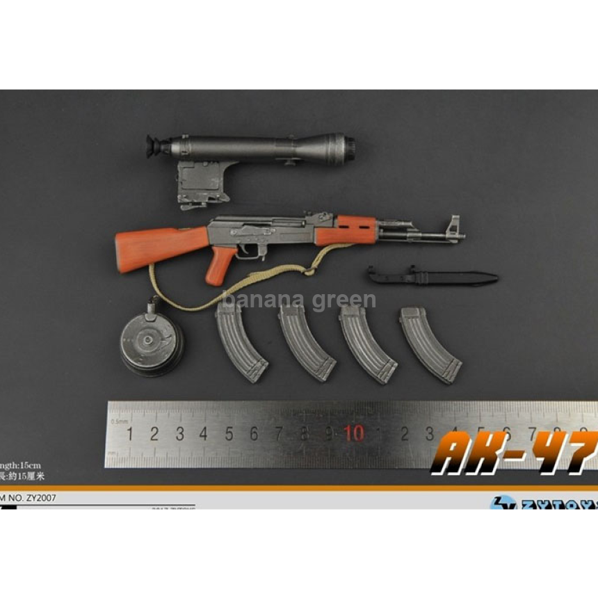 ZYTOYS AK47 돌격소총 밀리터리 1/6 피규어 루즈 소품 ZY2007