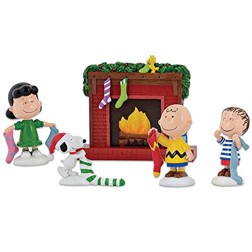 Department 56 피너츠 스누피 Stockings Were Hung 세트 피규어